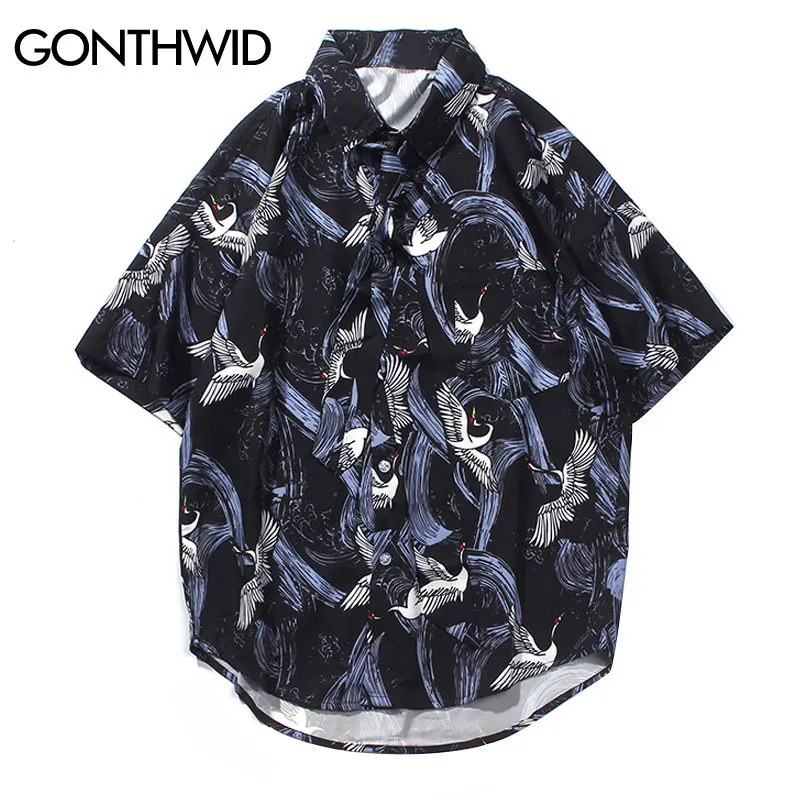 GONTHWID Japanese Ukiyo-E Crane Summer Beach Shirts 2019 Mens Harajuku Style Casual Hawaiian Short Sleeve Shirt Streetwear Male
GONTHWID Japanese Ukiyo-E Crane Summer Beach Shirts 2019 Mens Harajuku Style Casual Hawaiian Short Sleeve Shirt Streetwear Male