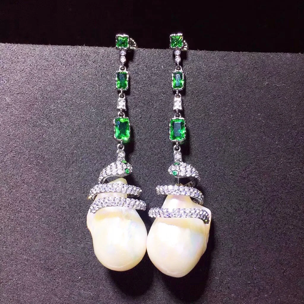 S925 Sterling Silver Snake Style Baroque Dangle Pearl Earrings Vintage Keshi Pearl Earrings Jewelry Luxury Women Gifts
S925 Sterling Silver Snake Style Baroque Dangle Pearl Earrings Vintage Keshi Pearl Earrings Jewelry Luxury Women Gifts