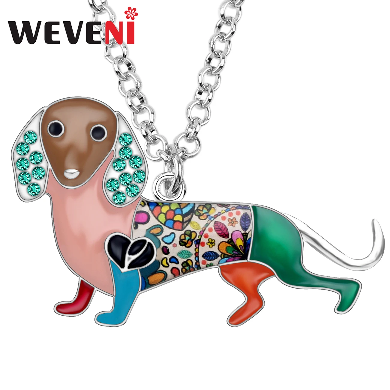 WEVENI Enamel Alloy Crystal Rhinestone Dachshund Dog Necklace Pendant Fashion Animal Jewelry For Women Girls Pet Lovers Gift New
WEVENI Enamel Alloy Crystal Rhinestone Dachshund Dog Necklace Pendant Fashion Animal Jewelry For Women Girls Pet Lovers Gift New