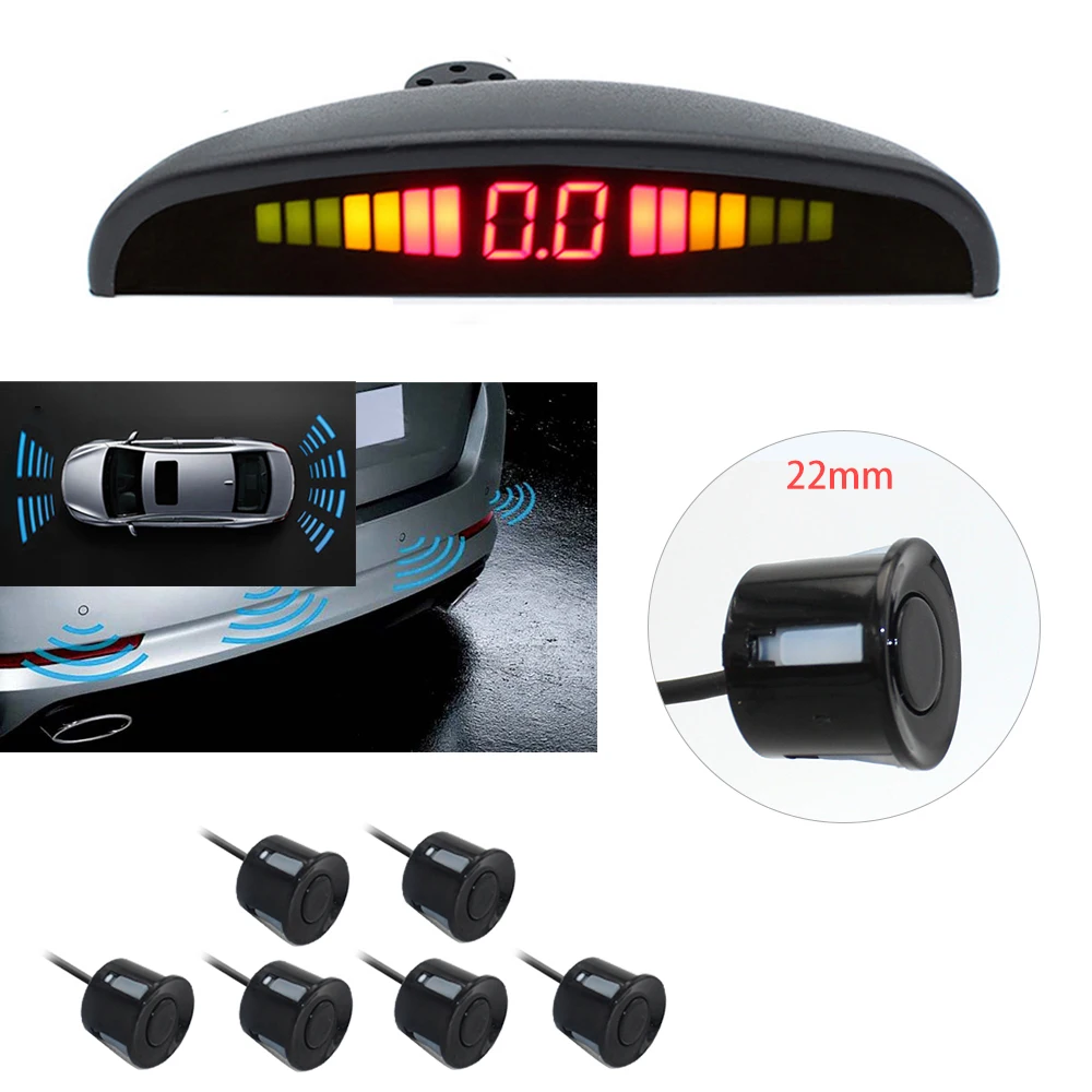 6 Sensors 22mm Car LED Backlight Display Parking Sensor Reverse Backup Radar Ultrasonic Detector Assistance Monitor System
6 Sensors 22mm Car LED Backlight Display Parking Sensor Reverse Backup Radar Ultrasonic Detector Assistance Monitor System