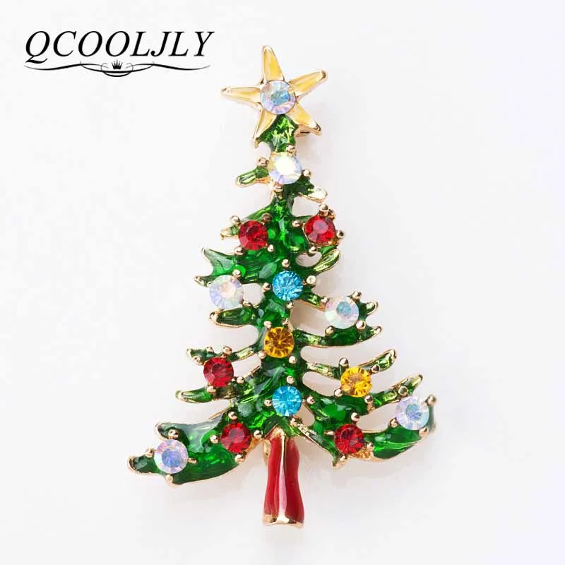 QCOOLJLY Fashion Design One Piece Christams Tree Colorful Crystal And Yellow Star For Christmas Gift Brooches Pin
QCOOLJLY Fashion Design One Piece Christams Tree Colorful Crystal And Yellow Star For Christmas Gift Brooches Pin