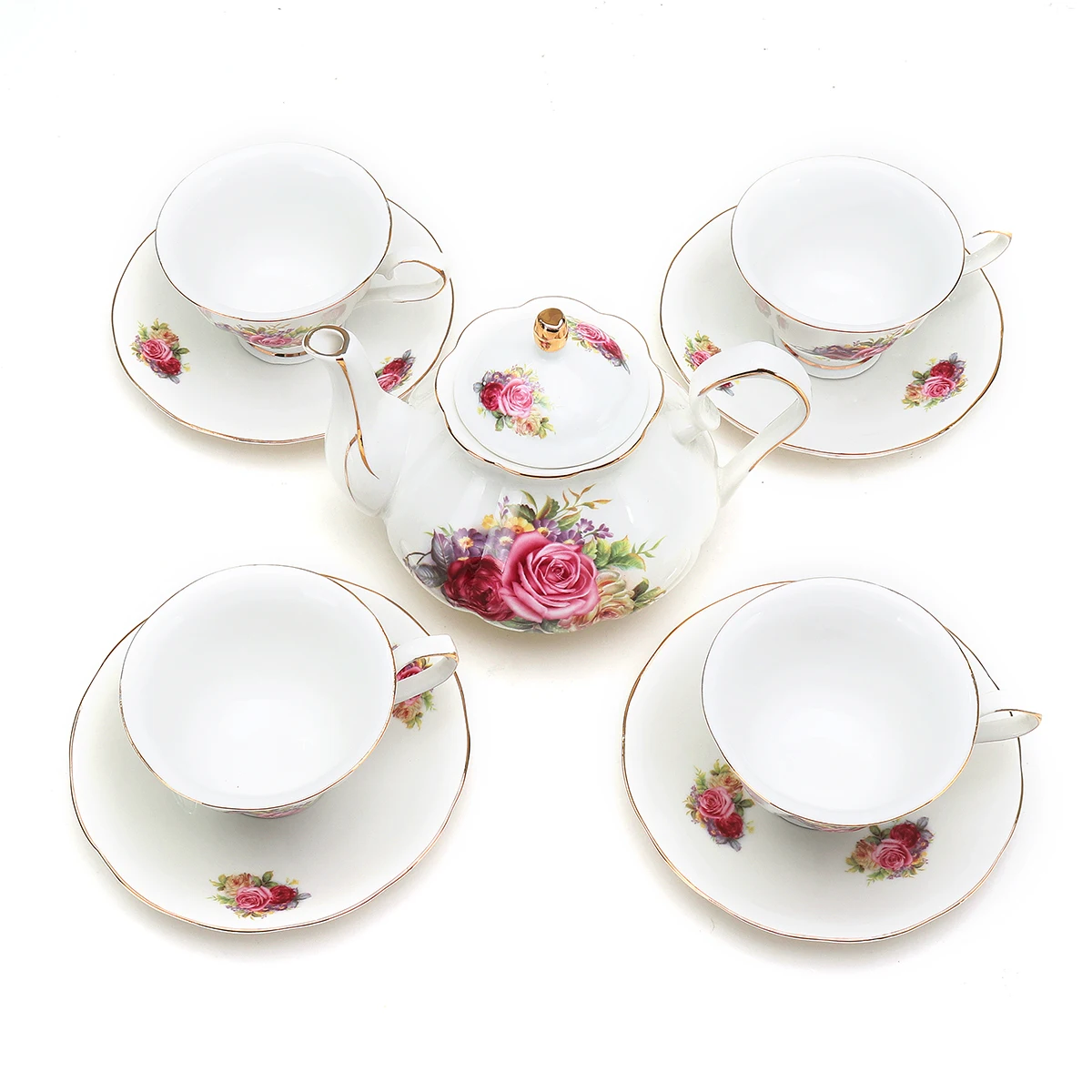10pcs European Style Porcelain China Pottery Coffee English Tea Pot Cup Stand Set Dish Afternoon Tea Milk Cup with Saucer
10pcs European Style Porcelain China Pottery Coffee English Tea Pot Cup Stand Set Dish Afternoon Tea Milk Cup with Saucer