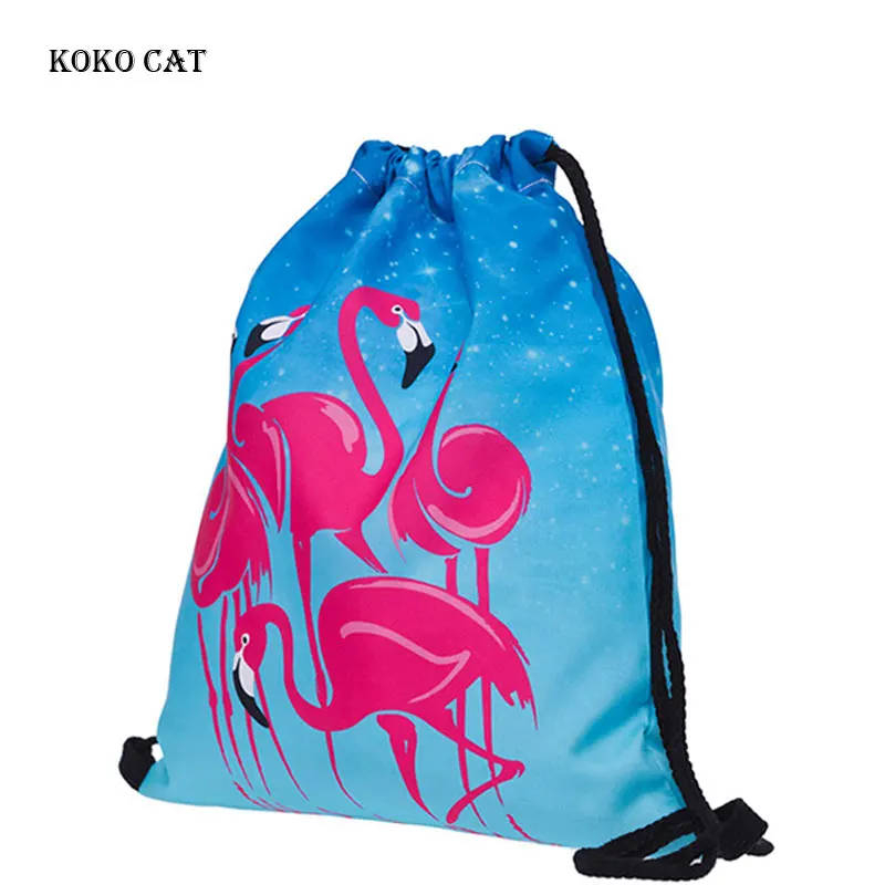 Fashion Women Drawstring Bag Unique Flamingo Printing Draw Pocket Ladies Beach Travel Bags Outdoor Color Sack Mochila Feminina
Fashion Women Drawstring Bag Unique Flamingo Printing Draw Pocket Ladies Beach Travel Bags Outdoor Color Sack Mochila Feminina