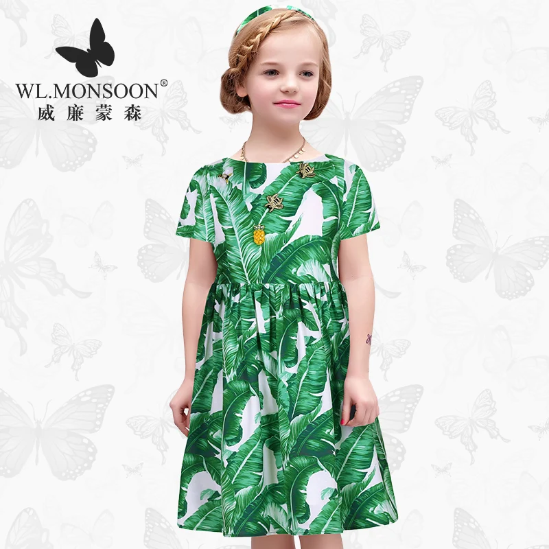 WL.MONSOON New children's clothing female summer large girls dress floral high waist green girl summer dress
WL.MONSOON New children's clothing female summer large girls dress floral high waist green girl summer dress
