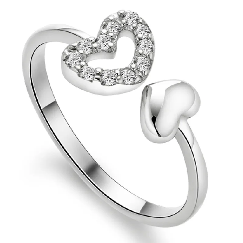 100% 925 sterling silver fashion love heart shiny crystal ladies`finger rings jewelry women wholesale open ring drop shipping
100% 925 sterling silver fashion love heart shiny crystal ladies`finger rings jewelry women wholesale open ring drop shipping