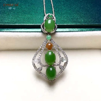 CYNSFJA Real Certified Natural Hetian Jasper 925 Sterling Silver Fine Jewelry Amulets Green Jade Pendant High Quality Best Gifts
CYNSFJA Real Certified Natural Hetian Jasper 925 Sterling Silver Fine Jewelry Amulets Green Jade Pendant High Quality Best Gifts