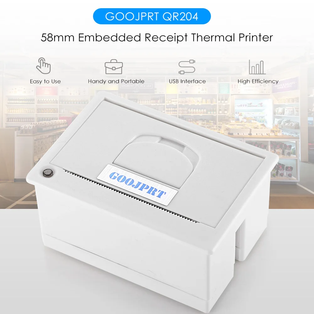 GOOJPRT QR204 58mm Portable Super Mini Embedded Low Noise Receipt Thermal Printer Optional USB Port Different Printer Thermal
GOOJPRT QR204 58mm Portable Super Mini Embedded Low Noise Receipt Thermal Printer Optional USB Port Different Printer Thermal
