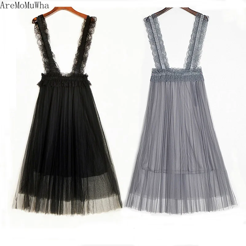 AreMoMuWha Gauze Lace Strap Dress Spring and Summer New Long Pleated Dresseshdress Female Korean Version of The Strap DressQX599
AreMoMuWha Gauze Lace Strap Dress Spring and Summer New Long Pleated Dresseshdress Female Korean Version of The Strap DressQX599