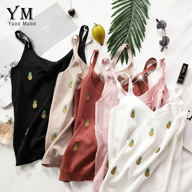 YuooMuoo Embroidery Cami Tank Top Women 2019 Korean Style Slim Summer Crop Top Good Quality Girl Knitted Crochet Top Hot Tee
YuooMuoo Embroidery Cami Tank Top Women 2019 Korean Style Slim Summer Crop Top Good Quality Girl Knitted Crochet Top Hot Tee