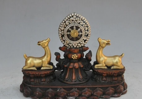 002754 9"chinese fengshui bronze gilt silver auspicious 2 deer lucky statue Decoration
002754 9"chinese fengshui bronze gilt silver auspicious 2 deer lucky statue Decoration