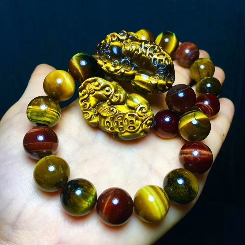 Colorful Tiger's Eye Pi Xiu Pendant Bracelet 18mm Natural Gemstone Crystal Round Bead Women men Powerful Stretch Drop Shipping
Colorful Tiger's Eye Pi Xiu Pendant Bracelet 18mm Natural Gemstone Crystal Round Bead Women men Powerful Stretch Drop Shipping
