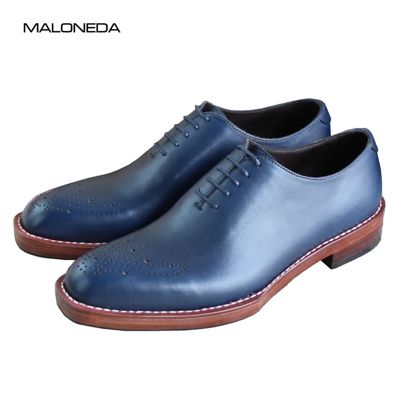 

MALONEDA High Quality Luxurious Goodyear Handmade Men's Brogue Oxfords Formal Shoes Double Layers Bottom Genuine Leather