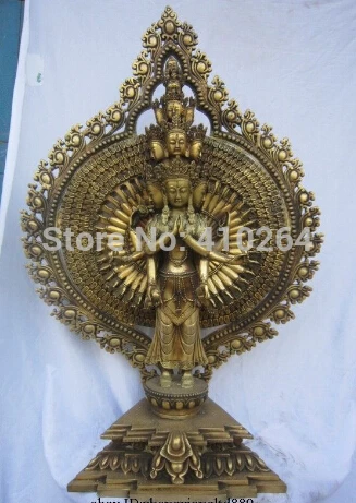 32" Tibet Chinese Tibetan Brass 1000-Arms Avalokiteshvara Buddha Goddess Statue
32" Tibet Chinese Tibetan Brass 1000-Arms Avalokiteshvara Buddha Goddess Statue