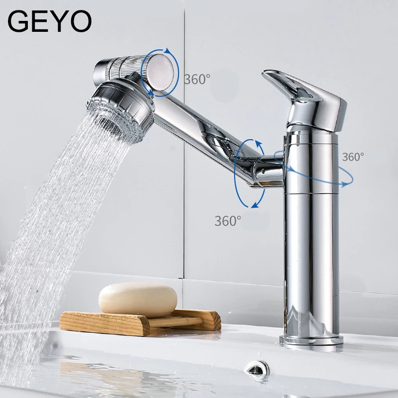 GEYO Kitchen Faucet 360 Rotating Washbasin Hot And Cold Faucet Single Hole Mixer Basin Faucet Tap Bathroom Counter Basin Copper
GEYO Kitchen Faucet 360 Rotating Washbasin Hot And Cold Faucet Single Hole Mixer Basin Faucet Tap Bathroom Counter Basin Copper