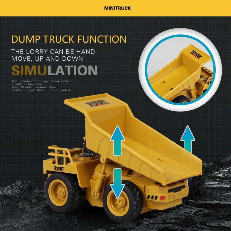 164 Mini RC Dump truck Excavator Crane Truck Radio Controlled Machine RC Car Remote Control Toys for Children Christmas Gift (10)