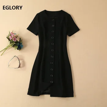 Princess Women's Dress 2019 Summer Fashion Office Dress Ladies O-Neck Single Breasted Short Sleeve Black Dress Elegant Parties
Princess Women's Dress 2019 Summer Fashion Office Dress Ladies O-Neck Single Breasted Short Sleeve Black Dress Elegant Parties