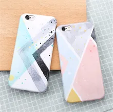 New Fashion Simple Geometric Splice Grid Pattern Funda Capa Rubber TPU Mobile Phone Cases Cover For iPhone 6 6G 6S 6Plus 5.5