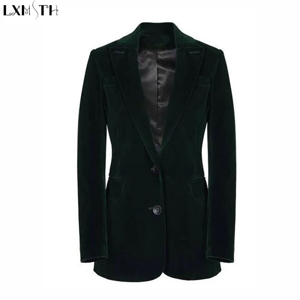 LXMSTH Green Back Velvet Blazer Ladies 2019 Spring Autumn Long Sleeve Formal Slim Women Velvet Coat Office Suit jacket Female
LXMSTH Green Back Velvet Blazer Ladies 2019 Spring Autumn Long Sleeve Formal Slim Women Velvet Coat Office Suit jacket Female