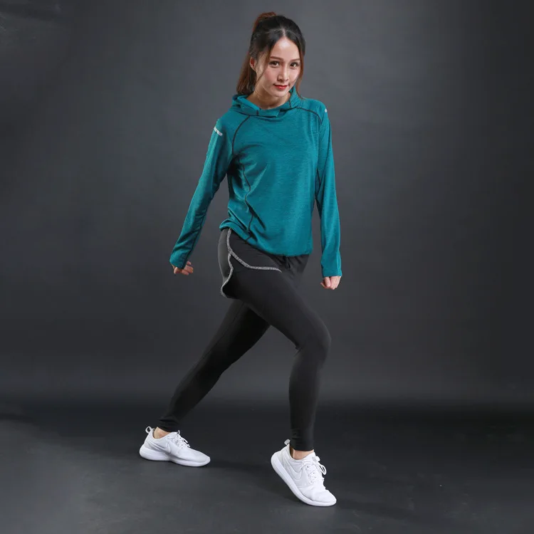 Autumn thin Women Running T Shirts Gym fitness Long Sleeves sweatshirts Quick Dry Training Breathable Hood Sports Yoga Clothing Autumn thin Women Running T Shirts Gym fitness Long Sleeves sweatshirts Quick Dry Training Breathable Hood Sports Yoga Clothing