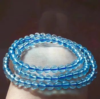 5mm Women Bracelet Natural Aquamarine Blue Stone 3 Laps Girls Chains Party Gift Stretch Crystal Round Beads Bracelet Jewelry
5mm Women Bracelet Natural Aquamarine Blue Stone 3 Laps Girls Chains Party Gift Stretch Crystal Round Beads Bracelet Jewelry