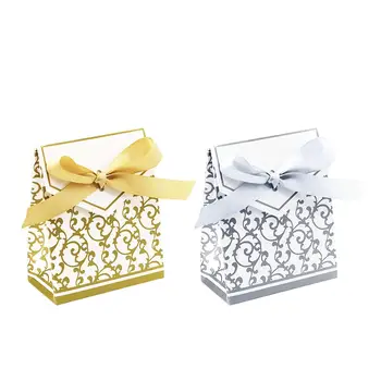 50 PCS/Set Creative Golden Silver Ribbon Wedding Favours Party Gift Candy Paper Box Cookie Candy Gift Bags Event Party Supplies
50 PCS/Set Creative Golden Silver Ribbon Wedding Favours Party Gift Candy Paper Box Cookie Candy Gift Bags Event Party Supplies