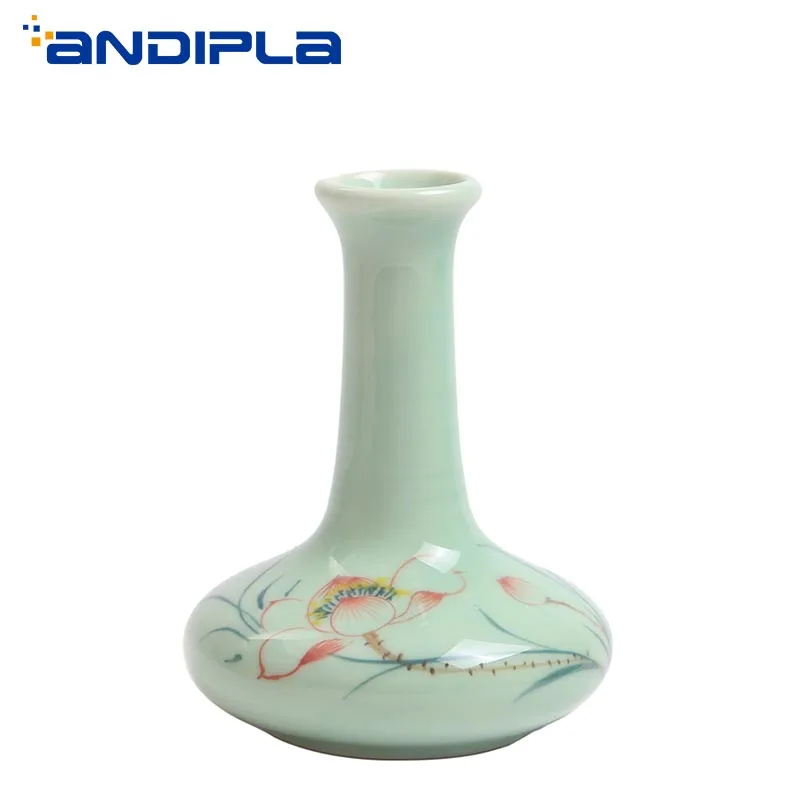 Маленькая ваза в стиле Дзен Longquan Celadon Настольная Ваза лотос керамические