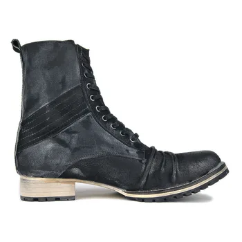 Handmade customized retro wild men denim boots genuine leather Wooden heel Pleated Leather western cowboy
Handmade customized retro wild men denim boots genuine leather Wooden heel Pleated Leather western cowboy