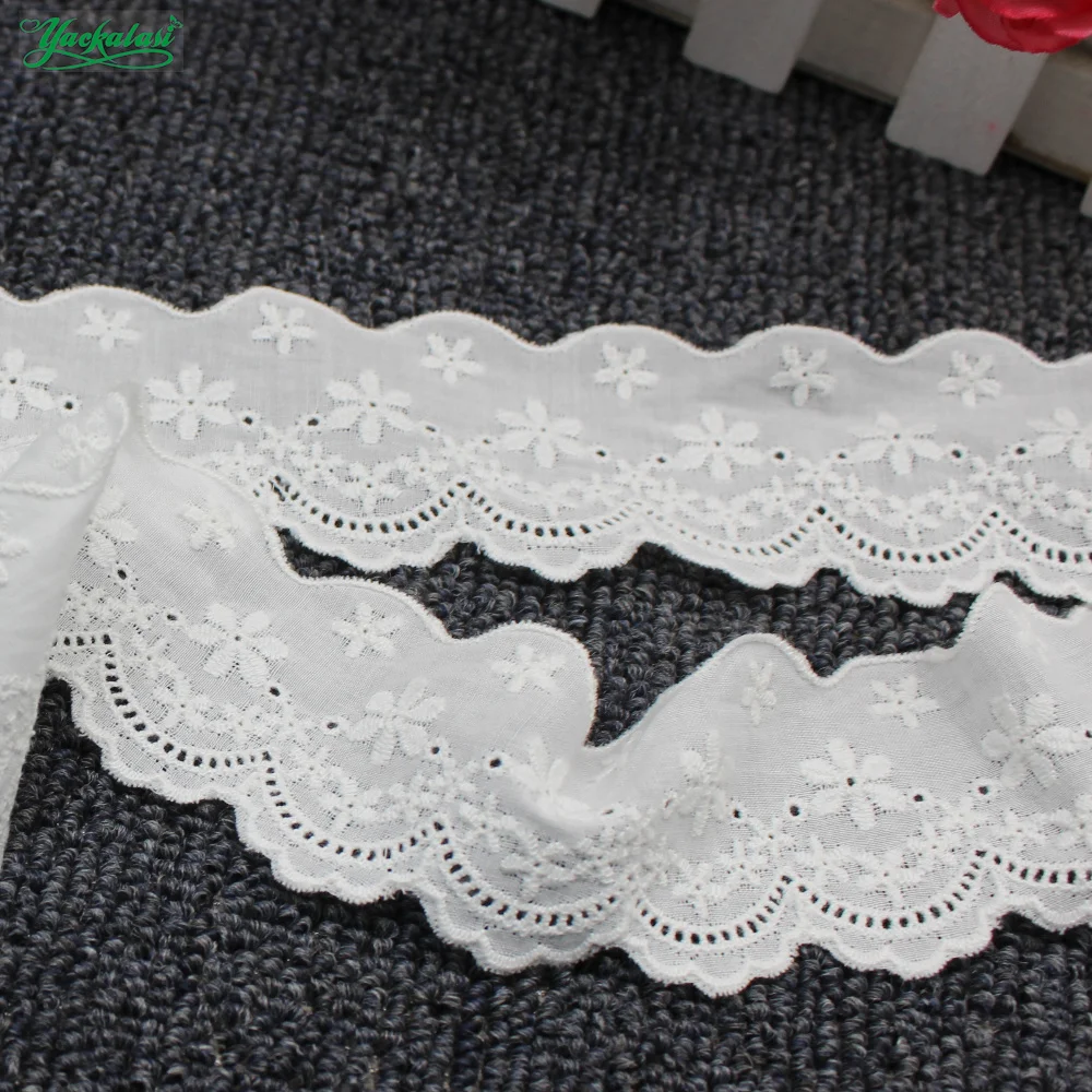 YACKALASI 15 Yds Cotton Lace Eyelet Embroidered Lace Fabrics White Black Swiss Cotton Voile Appliqued 3D Flower Trims Diy 4.8cm
YACKALASI 15 Yds Cotton Lace Eyelet Embroidered Lace Fabrics White Black Swiss Cotton Voile Appliqued 3D Flower Trims Diy 4.8cm
