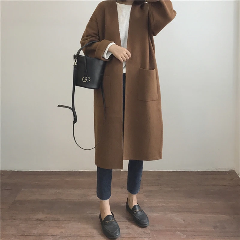 New Leisure Daily Solid Simple All-match Korean Style Elegant Vintage Ladies Blends Women Soft Coats Cardigan Casaco Feminino
New Leisure Daily Solid Simple All-match Korean Style Elegant Vintage Ladies Blends Women Soft Coats Cardigan Casaco Feminino