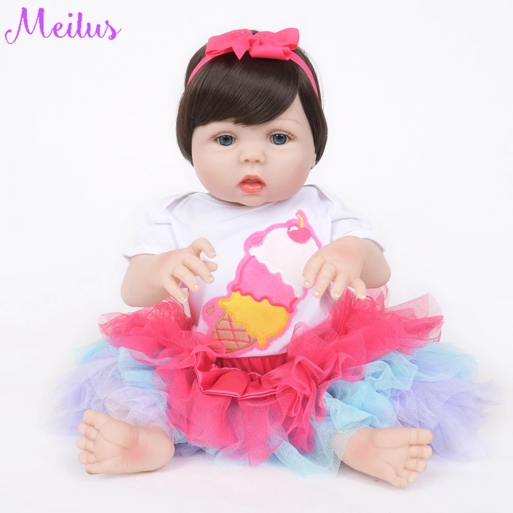 22 дюйма 55 см Реалистичная мягкая siliconeReborn Baby Doll сладкий мёд Новорожденные куклы