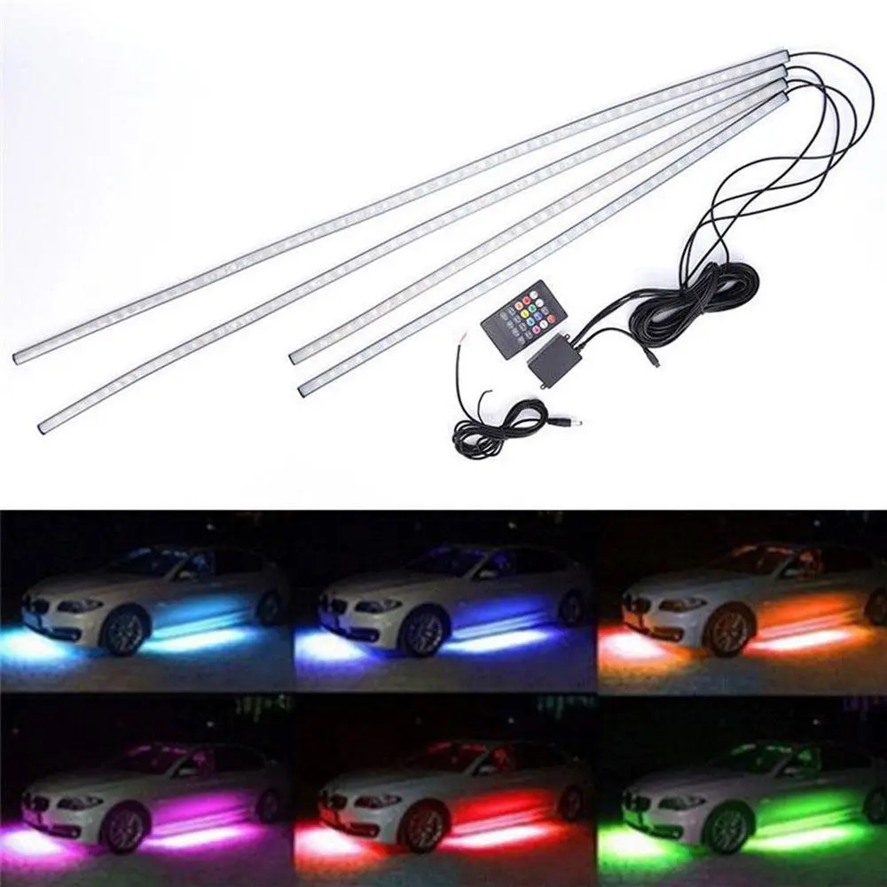 Bluetooth Application Control RGB LED Under Underbody Glow Neon waterproof Kit Car bottom atmosphere Light Car Decorative Lamp
Bluetooth Application Control RGB LED Under Underbody Glow Neon waterproof Kit Car bottom atmosphere Light Car Decorative Lamp