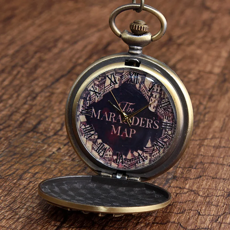 Marauders Map Vintage Pocket Watch Retro Fob Necklace Watch Men Women Chain Pendant Children Gift reloj de bolsillo
Marauders Map Vintage Pocket Watch Retro Fob Necklace Watch Men Women Chain Pendant Children Gift reloj de bolsillo