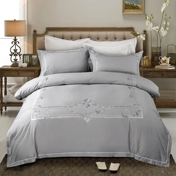 2017 4-Pieces Embroidery Luxury Bedding Set Queen King Size Bed Set 100% Cotton gray red Duvet Cover Bed Sheet
2017 4-Pieces Embroidery Luxury Bedding Set Queen King Size Bed Set 100% Cotton gray red Duvet Cover Bed Sheet