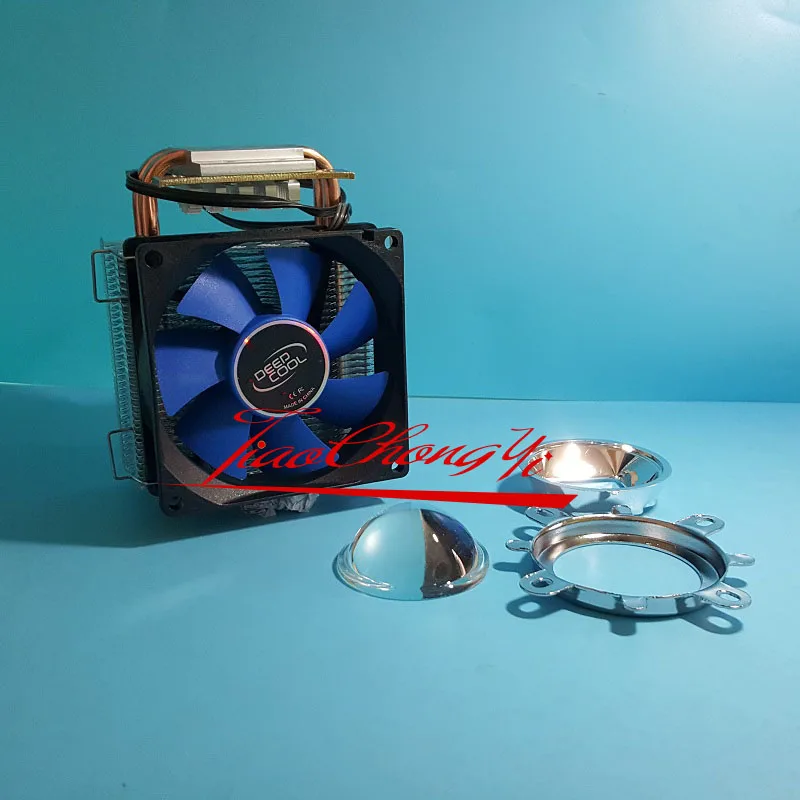Description Picture 5 of item50-100W high power LED radiator tube CPU fan + lens reflector cup fixing ring New