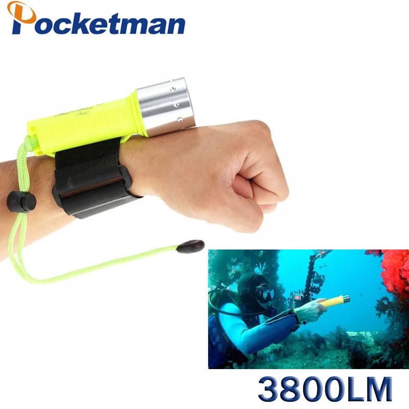 

3800 Lumens LED Diving Flashlight Lantern XM-L T6 Waterproof Underwater Scuba Flashlight Torch Light Lamp Diver