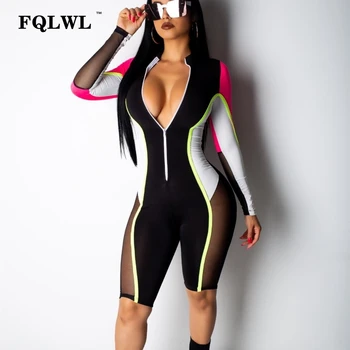 FQLWL Patchwork Long Sleeve Mesh Bodycon Rompers Women Jumpsuit Short Playsuit V Neck Ladies Sexy Club Summer Female Jumpsuit
FQLWL Patchwork Long Sleeve Mesh Bodycon Rompers Women Jumpsuit Short Playsuit V Neck Ladies Sexy Club Summer Female Jumpsuit