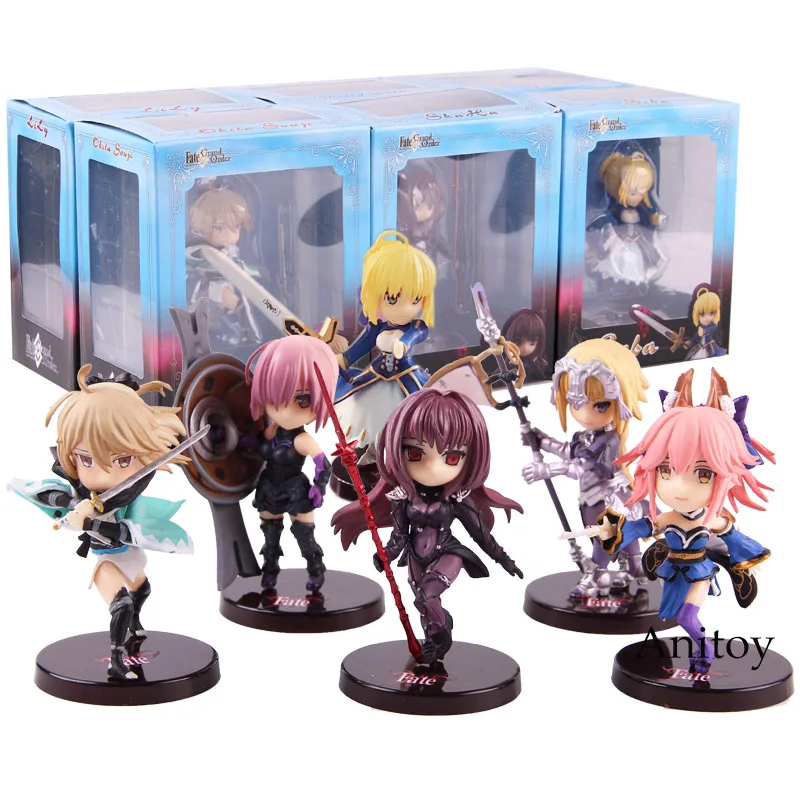 

Anime Fate Grand Order Saber Jeanne D'Arc Shielder Mash Kyrielight Tamamo No Mae Scathach Okita Souji Figure Action Toy 6pcs/set