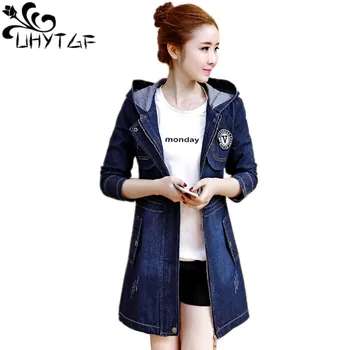 UHYTGF 2019 Women jeans Jacket Spring autumn Hooded denim jacket Female Joker denim jacket Tops fashion Windbreaker Coats X247
UHYTGF 2019 Women jeans Jacket Spring autumn Hooded denim jacket Female Joker denim jacket Tops fashion Windbreaker Coats X247