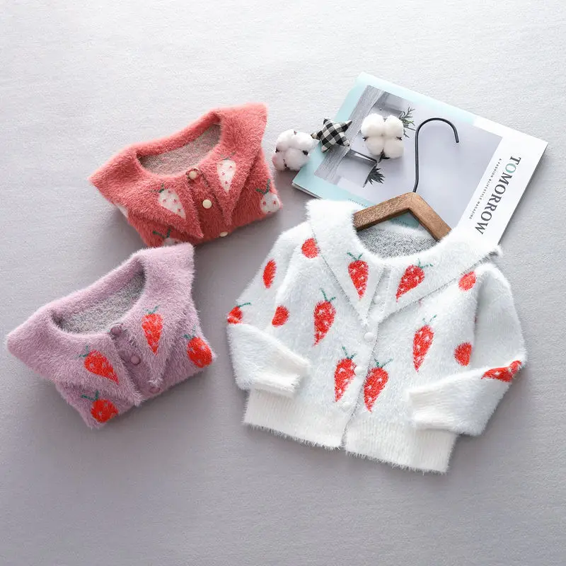 Autumn Baby Kids Long Sleeve Lapel Collar Radish Print Velvet Knitwear Sweater Children's Cardigans Girls Casual Outerwear Coats
Autumn Baby Kids Long Sleeve Lapel Collar Radish Print Velvet Knitwear Sweater Children's Cardigans Girls Casual Outerwear Coats
