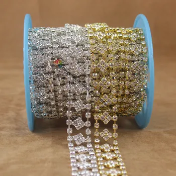 10yards 2cm Stunning Clear Czech Rhinestone Cup Chain Crystal Diamond chain Gold Silver Set for DIY browband wedding accessories
10yards 2cm Stunning Clear Czech Rhinestone Cup Chain Crystal Diamond chain Gold Silver Set for DIY browband wedding accessories
