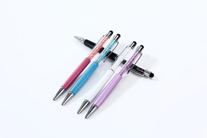 CRYSTAL ELEMENTS Touch Pen Ballpoint Pen+1pc pouch New 2pcs Purple& Pink 