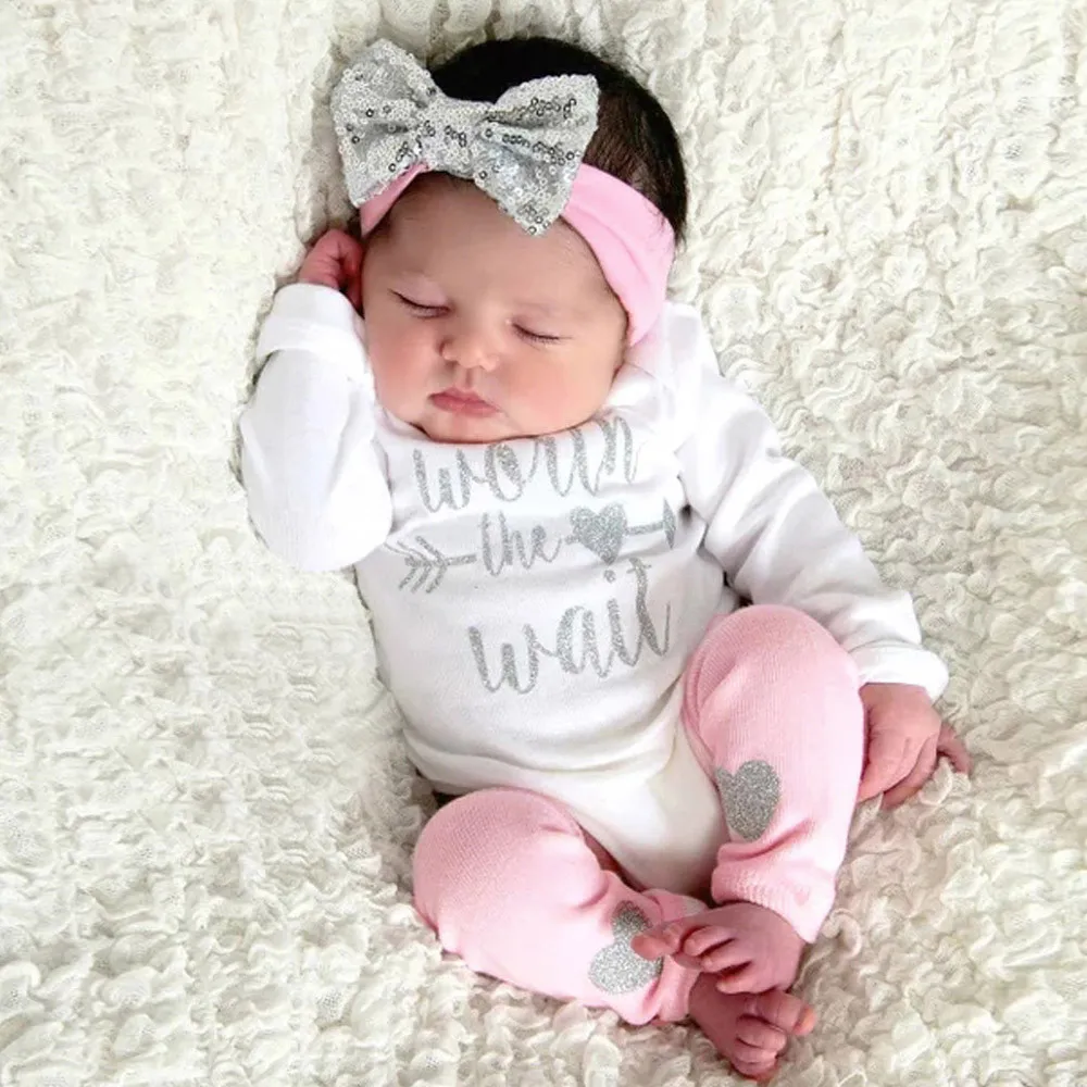 Newborn Infant Baby Girls Letter Romper Jumpsuit Leggings 3Pcs Outfits Set baby Girls clothes infant Soft hand feeling 35
Newborn Infant Baby Girls Letter Romper Jumpsuit Leggings 3Pcs Outfits Set baby Girls clothes infant Soft hand feeling 35