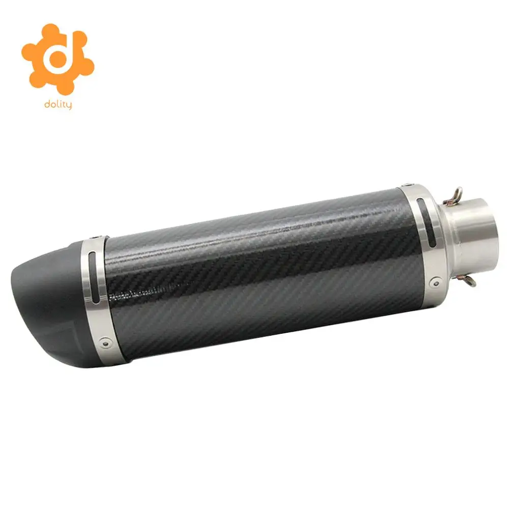 51mm Slip-On Motorcycle Racing Street Exhaust Muffler Carbon Fiber L.345mm