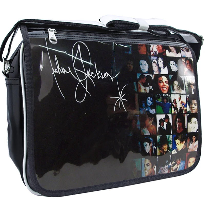 Smile Face Michael Jackson Fashion Casual PU PVC Printed Casual Zipper Student Shoulder Bag Crossbody Bags School Messenger Bag Smile Face Michael Jackson Fashion Casual PU PVC Printed Casual Zipper Student Shoulder Bag Crossbody Bags School Messenger Bag