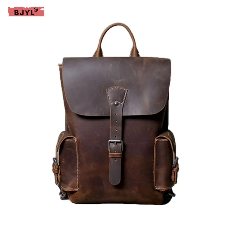 BJYL Original retro first layer leather Men backpack genuine leather shoulder bag literature college wind men and women backpack
BJYL Original retro first layer leather Men backpack genuine leather shoulder bag literature college wind men and women backpack