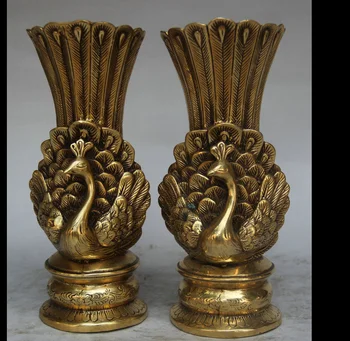zhmui88002519<+7" Marked Chinese Brass peacock peafowl Bird Statue Flower Bottle Vase Pair
zhmui88002519<+7" Marked Chinese Brass peacock peafowl Bird Statue Flower Bottle Vase Pair