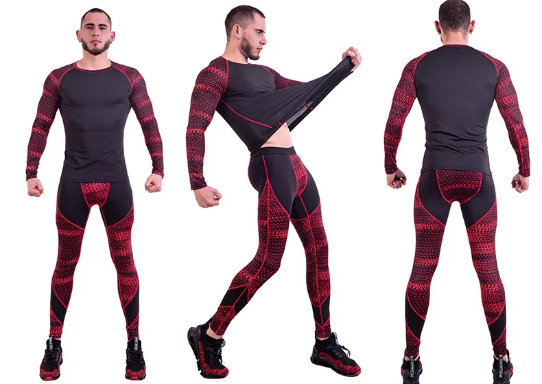 2019 Rashguard Male Fitness MMA Running Shirt Men Long Sleeve T Shirt Crossfit Bodybuilding Men Man Compression Sports Suit (8)