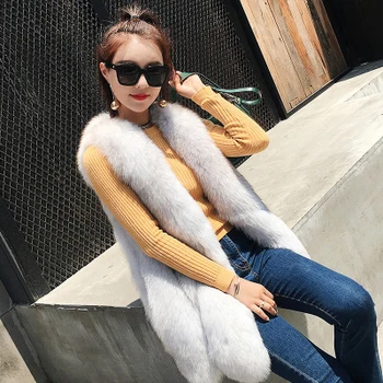 2017 autumn and winter new imitation fox fur vest women in the long paragraph stylish fur vest
2017 autumn and winter new imitation fox fur vest women in the long paragraph stylish fur vest