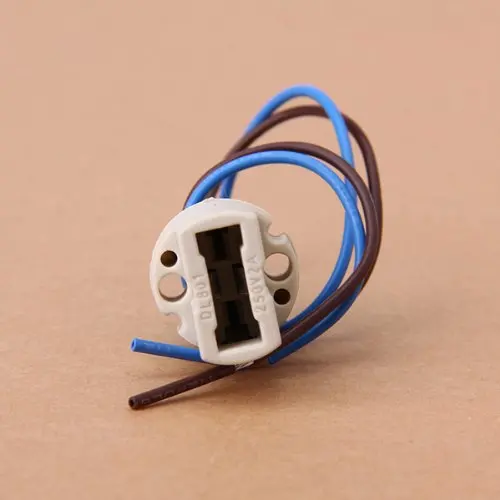 KSOL New Style 10Pcs 250V 2A G9 Socket Ceramic Light with Cable Lead-Off-White