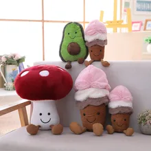 Kartun Alpukat Mewah Buah Lucu Mewah Jamur Mainan Stuffed Ice Cream Boneka Lucu Anak-anak Anak-anak Natal Hadiah Gadis(China)